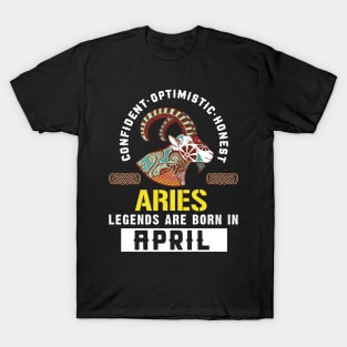 Zodiac Aries: Born In April T-Shirt